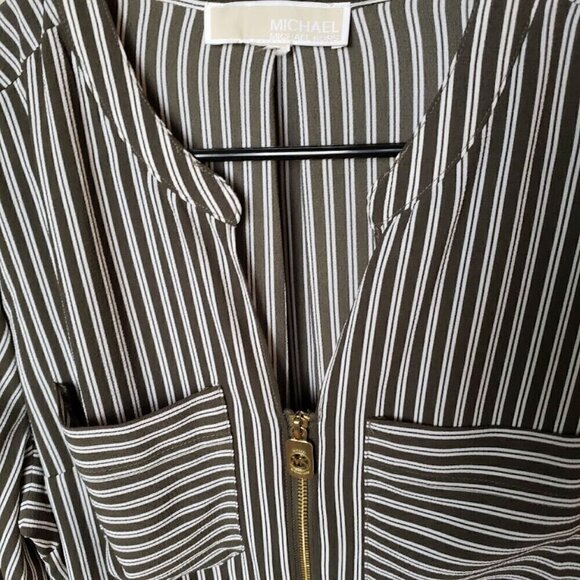 Michael Kors Chiffon Crepe Stripped Womens Blouse - Picture 8 of 12